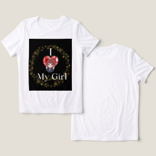 Schattig Anime Ik Hou Van Mijn Meisje Hart Glitter Tri-Blend Shirt