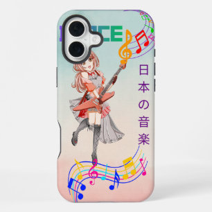 Schattig Anime Meisje Gitariste J-Pop Muziek Hoesj iPhone 16 Plus Hoesje