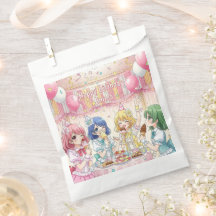 Schattig Anime Meisje Ijs Verjaardagsfeestje