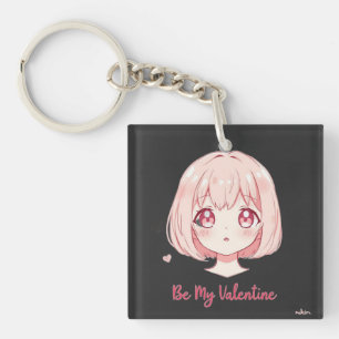 Schattig Anime Meisje - Wees Mijn Valentijn T-Shir Sleutelhanger