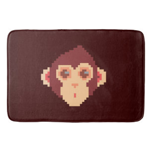 Schattig apengezicht in pixels badmat
