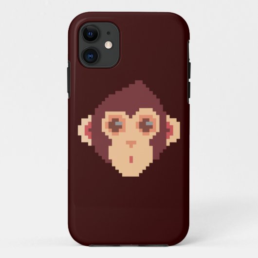 Schattig apengezicht in pixels Case-Mate iPhone case (Achterkant)