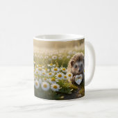 Schattig april egeltje met diamanten hart koffiemok (Voorkant rechts)