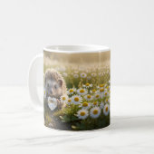 Schattig april egeltje met diamanten hart koffiemok (Voorkant links)