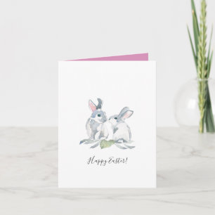 Schattig Aquarel Roze Pasen Bedankt Feestdagen Kaart