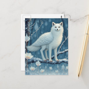 Schattig Arctisch Vos-Uil Hybride Fantasie Beestje Briefkaart