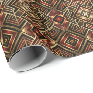 Schattig Art Deco tegelpatroon Cadeaupapier