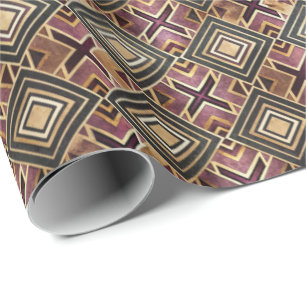 Schattig Art Deco tegelpatroon Cadeaupapier