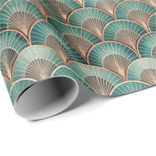 Schattig Art Deco tegelpatroon Cadeaupapier