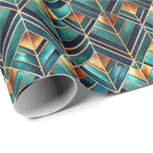 Schattig Art Deco tegelpatroon Cadeaupapier