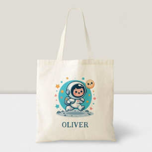 Schattig astronautenkind op de maan tote bag