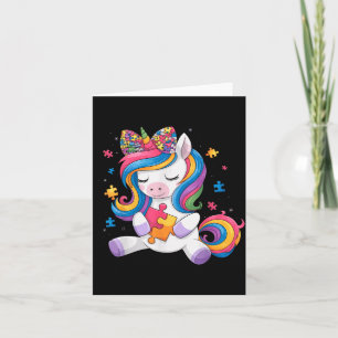 Schattig Autisme Bewustzijn Peuter Meisje Boog Een Kaart