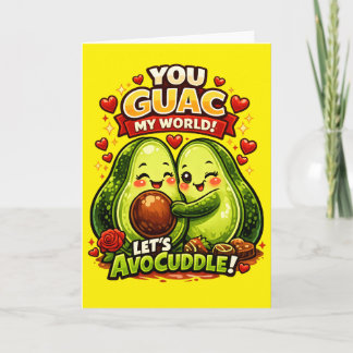 Schattig Avocado Valentijnsdag Liefdesontwerp, kaw Feestdagen Kaart