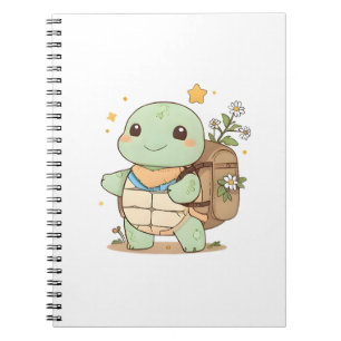 Schattig Avontuur Schildpad Reiziger Kawaii Ontwer Notitieboek