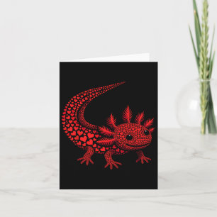 Schattig Axolotl Hart Kinder Mannen Vrouwen Valent Kaart