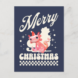 Schattig Axolotl Kerstmis Prettig Kerstfeest Feestdagenkaart