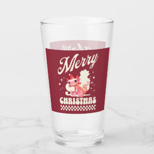 Schattig Axolotl Kerstmis Prettig Kerstfeest Glas