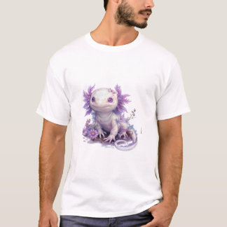 Schattig Axolotl-teken met zomertekstontwerp T-shirt