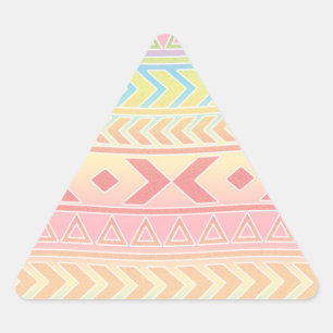 Schattig Azteeks Geïnspireerd Patroon in Pastelkle Driehoek Sticker
