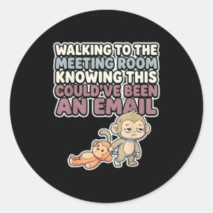Schattig baby aap meme kawaii Japanse makaak Ronde Sticker