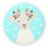Schattig Baby Boho Chic Lamb Keramische Knop (Voorkant)