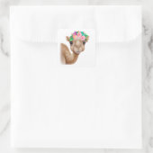 Schattig Baby Camel Vierkante Sticker (Tas)