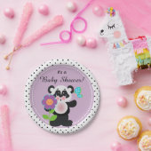 Schattig Baby Custom Panda-Beer Papieren Bordje (Feest)