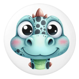 Schattig Baby Dino Gezicht Keramische Knop