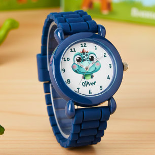 Schattig baby dinosaurus gezicht horloge