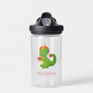 Schattig baby draakje met kopje waterfles