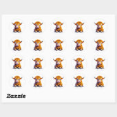 Schattig Baby Highland Koe Ronde Sticker (Vel)