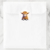 Schattig Baby Highland Koe Ronde Sticker (Tas)
