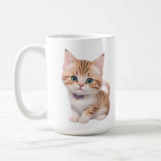 Schattig Baby Kitten Design Koffiemok (Links)