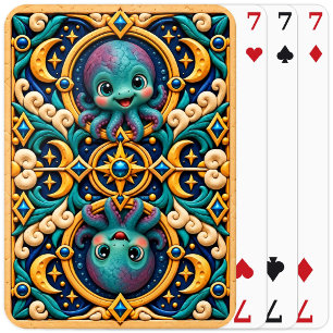 Schattig Baby Kraken, Mythisch Pokerkaarten