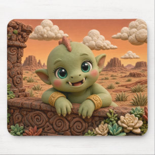 Schattig baby-ork, mythisch muismat