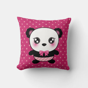 Schattig Baby panda Beer roze polka dots patroon Kussen