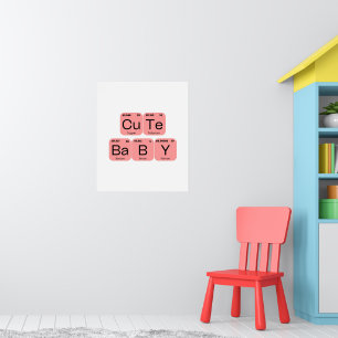 Schattig Baby Periodiek Systeem Element Poster