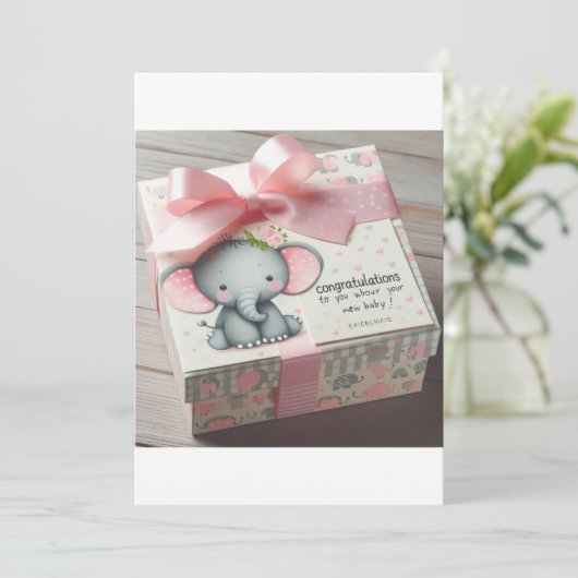 "Schattig Baby shower Cadeau Set - Pasgeboren Esse Kaart (Staand voorkant)