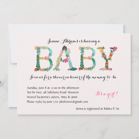 Schattig baby shower kaart (Voorkant)