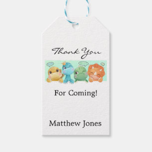Schattig Baby shower Kleine Dinosaur Hartelijk dan Cadeaulabel
