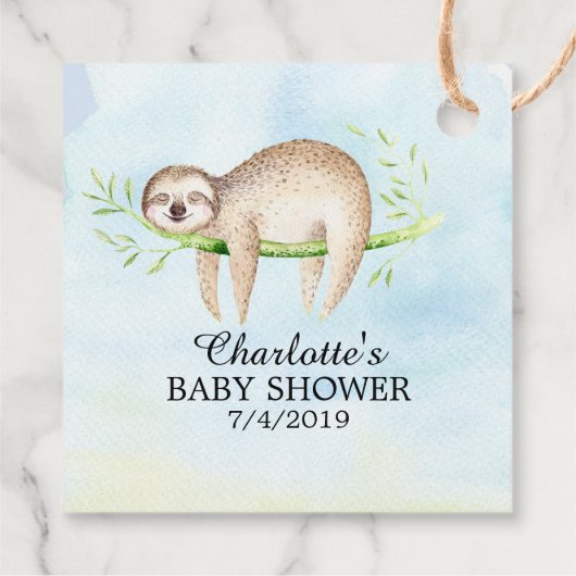 Schattig Baby shower met sleuf voor cadeau Label (Achterkant)