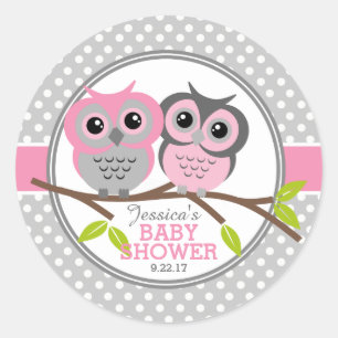 Schattig Baby shower Ronde Sticker
