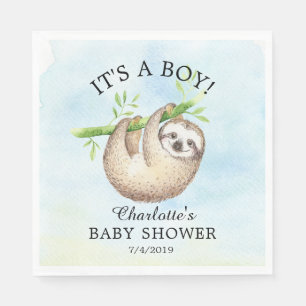 Schattig Baby shower "Sloth Boy"-papier Servet
