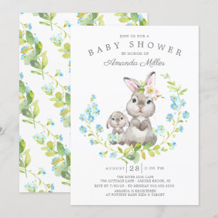 Schattig Baby shower voor mama en Baby Bunny Boys Kaart