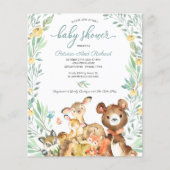 Schattig Baby shower Woodland (Voorkant)