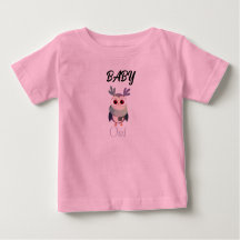 Schattig Baby Uil Graphic Zwart T-shirt - Schattig