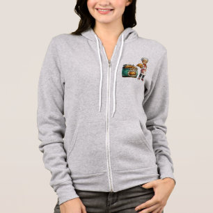 Schattig Bakmeisje met Verse Brood Kunst Hoodie