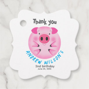 Schattig Bal Varken Landelijke Boerderij Feest Die Bedankjes Labels