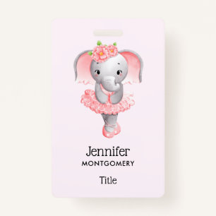 Schattig Ballerina Olifant En Pointe Badge