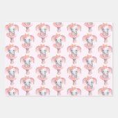 Schattig Ballerina Olifant En Pointe Pattern Inpakpapier Vel (Voorkant 2)
